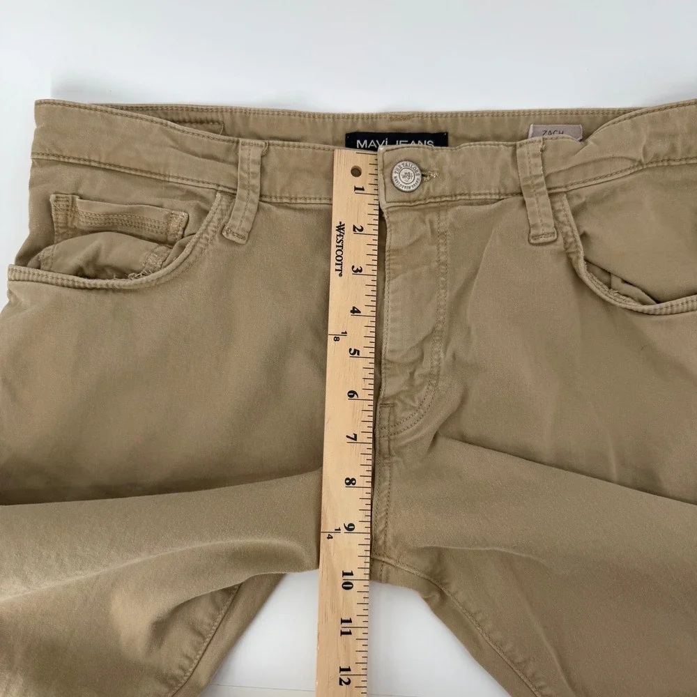 Mavi Zach Straight Leg Pants Mens 35x32 Tan Khaki Cotton Stretch Twill Chino